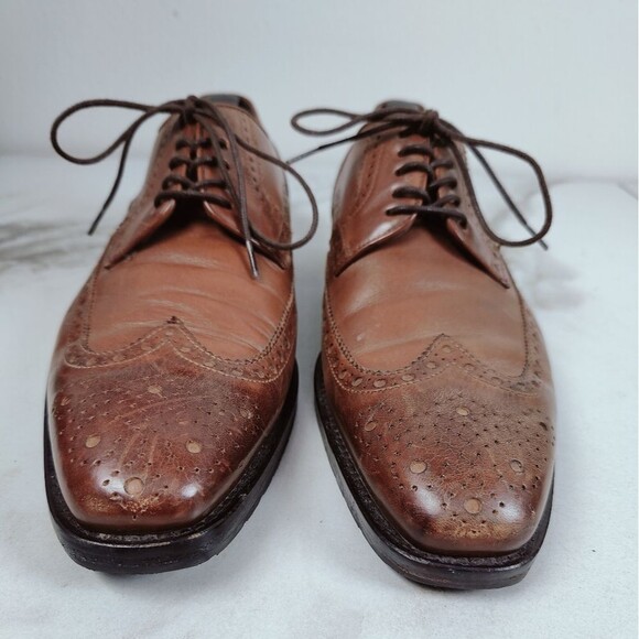 BOSS Hugo Boss Clasto Cognac Leather Wingtip Oxford Dress Shoes, Sz 8.5 main image 4
